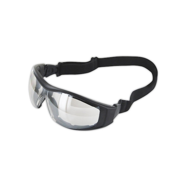 Safety Glasses, Anti-Fog, Indoor/Outdoor Lens, Black Frame, 1 PR